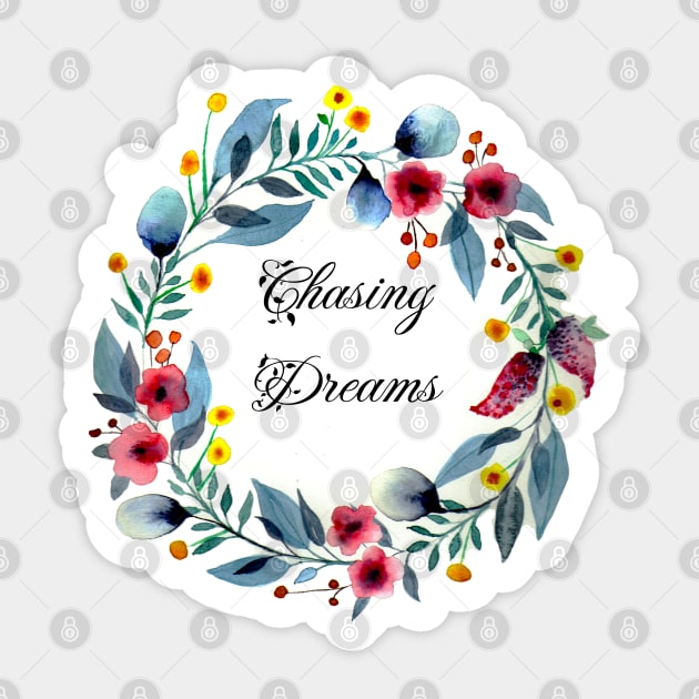 Watercolor Dreams  Floral Wreath in Stylish Elegant Style Sticker by Nisuris Art